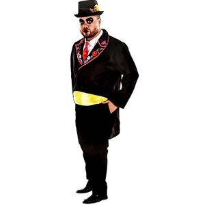 Halloween Day of the Dead Costume Adult Plus Sz XXL 48-52 BLACK Jacket 3 PIECES